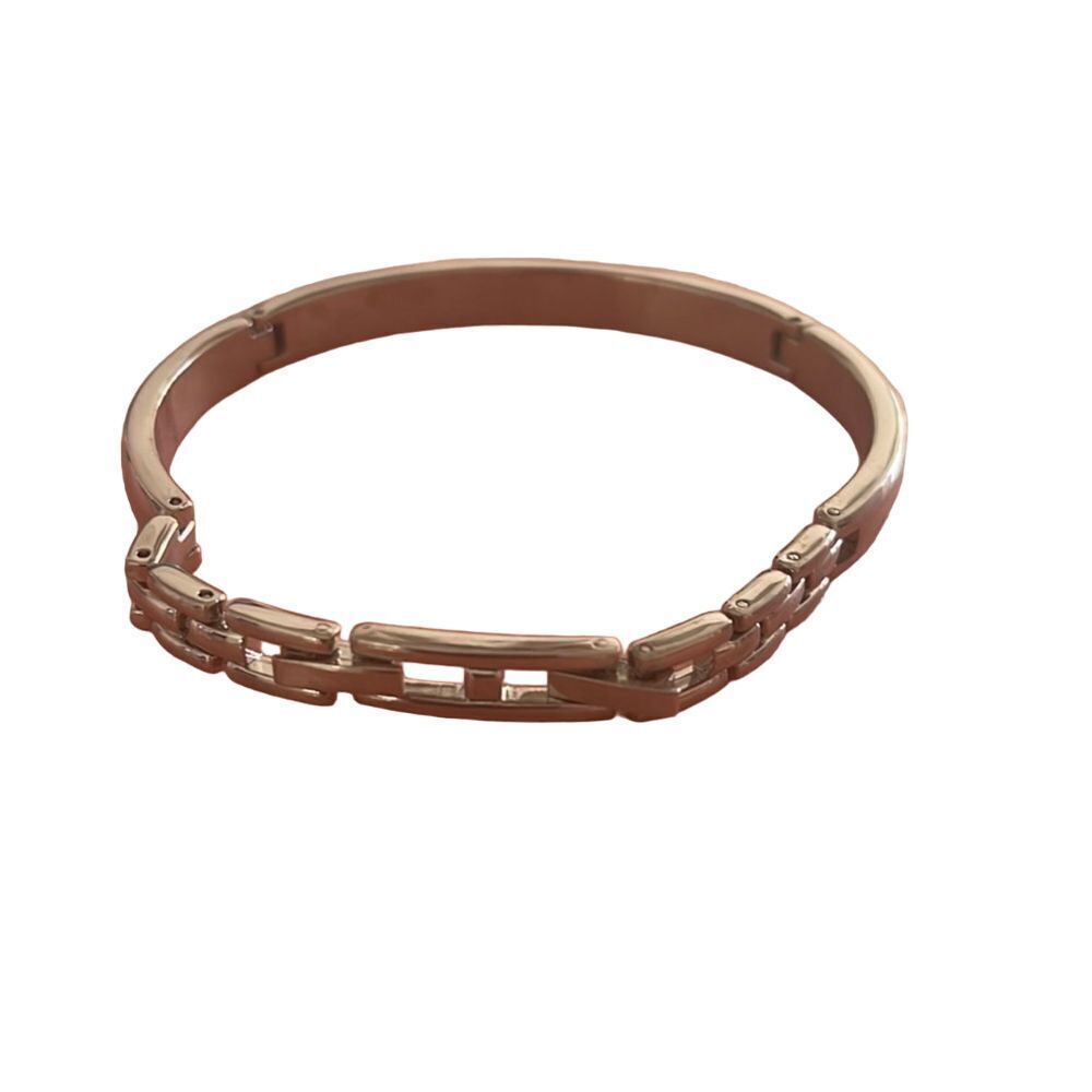 Elegant silver Chain Link Bangle Bracelet with Crystal Accents